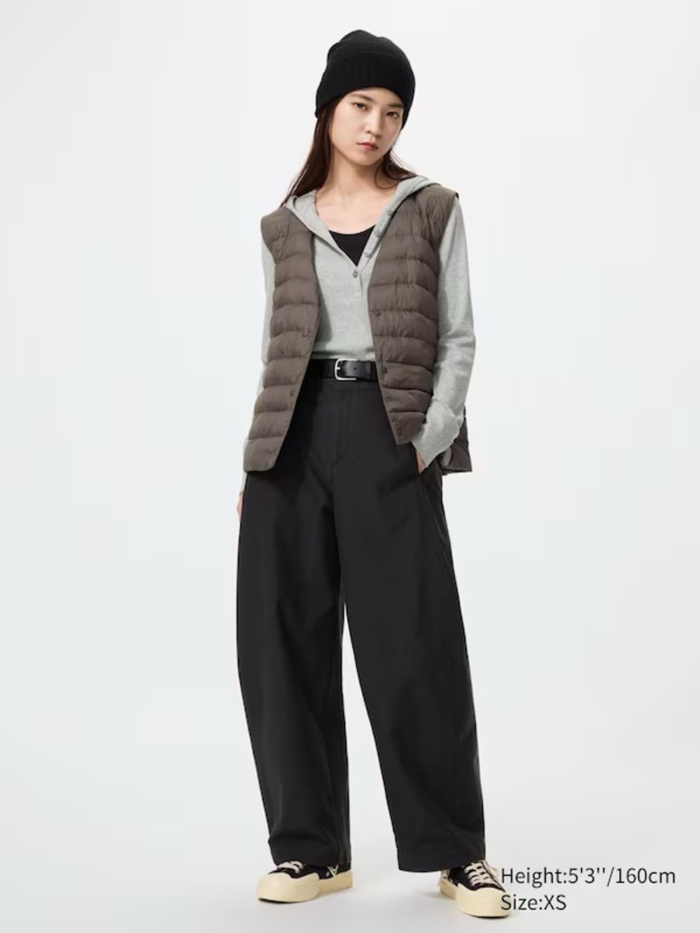 Uniqlo Black Jersey Barrel High-Rise Pants